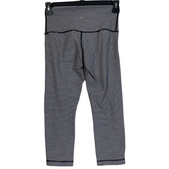 🌸2/$25 Lululemon Black White Wunder Under Crop roll down gingham - Picture 7 of 12